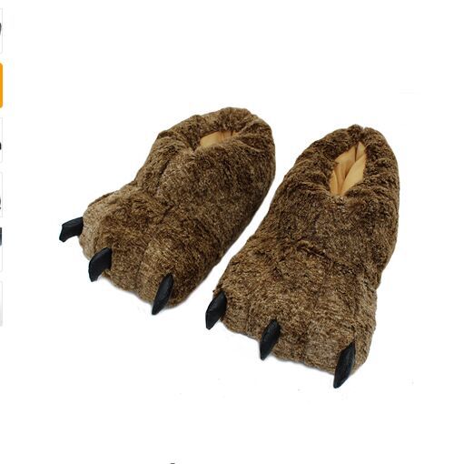 Slipper Socks Cartoon Paw Shoes Warm Winter Package With Cotton Slippers Men Women Home Floor Dinosaur Adult Shoes Fluffy Fuzzy Socks